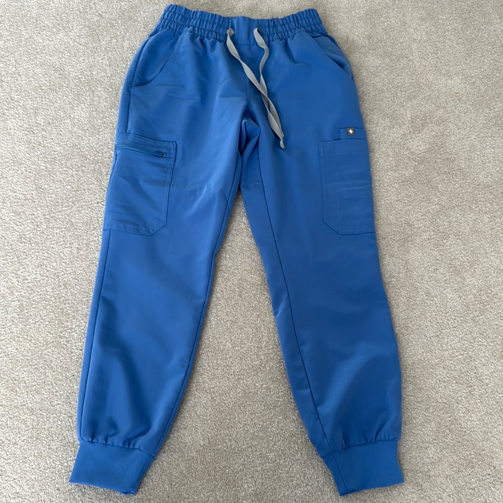 women's Ceil Blue Uman Relaxed - Petite Jogger Scrub Pant